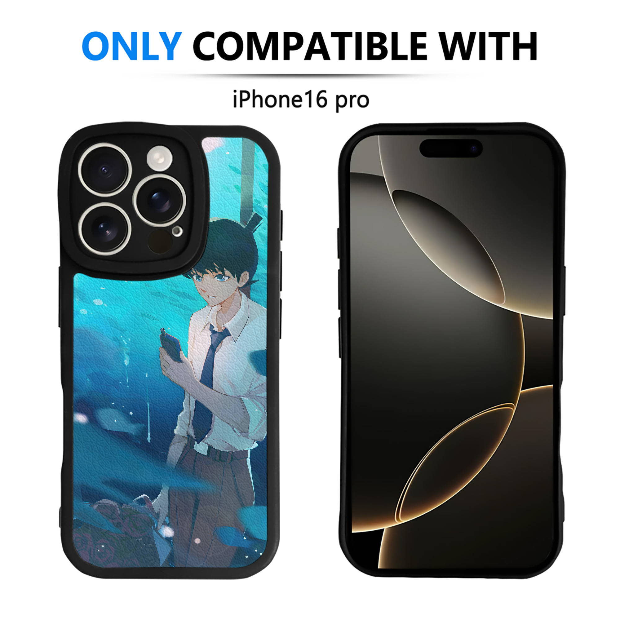 （画像用） 名探偵コナン Detective Conan 【iPhone 16シリーズ対応】シリコンスマホケース（レザー調） 材質：シリコン